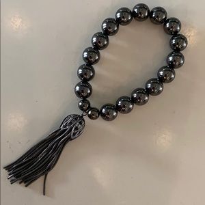 Silver tassel bracelet